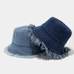 Unisex Trendy Autumn Solid Tassel Edge Washed Denim Summer Bucket Hat For Women Best Matched Sunshade Beach Fisherman Cap Gift