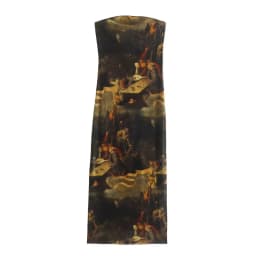 KEYANKETIAN spring new national wind totem print wrapped chest type sheath dress women's one-line neck high waist MIDI skirt