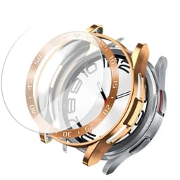 Tempered Glass+Bezel+Case For Samsung Galaxy Watch 6 Classic 43mm 47mm Cover TPU Bumper All-Around Protector Clear Screen Bezels