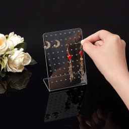 1PC Acrylic 72 Holes Earrings Show Plastic Display For Selling Clear Stand Showcase Earrings Personal Ear Studs Storage Rack