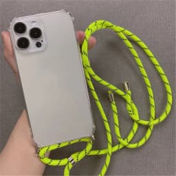 For iPhone 18 17 16 15 14 ProMax Crossbody Necklace Cord Lanyards Transparent Case For iPhone 11 12 13 Pro Max XS XR Soft Cover