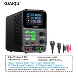 AC to DC Lab Power Supply 30V 10A Adjustable Bench Power Source 60V 5A 120V 3A For Mobile Phone Repair Battery USB Fast Charging
