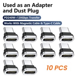 Boxiang Magnetic Plug 240W 48V5A Magnetic USB-C Cable PD3.1Fast Charge 120Gbps High Speed Data Sync Dual Use Type C Charger Wire