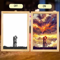 INS Anime Your Name Led Night Light Painting,USB Plug-in 3-colors Lighting Starry Sky Table Lamp Mood Lamp Couple Special Gift
