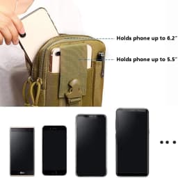 Universal EDC Tactical Molle Pouch Waist Bag with Cell Phone Holster Outdoor Gear Tool Gadget Pocket Belt Bags