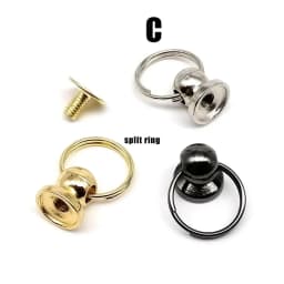 10Pcs/Pack Zinc-Alloy Ball Nail Screwback Screw Back Rivet Stud Spot with O Ring for Handmade Leather Bag Belt Strap Phone Case
