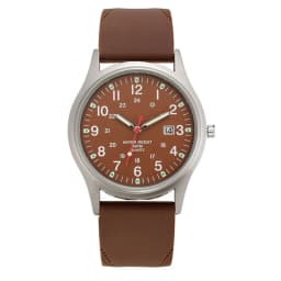 Men Quartz Wristwatch Brown Leather Strap Luminous Marker Date Function 30M Waterproof Casual Business Sport Gift Clock