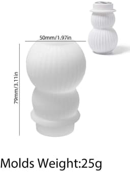 Christmas Snowman Candlestick Silicone Mold DIY 3D Stripe Concrete Candle Holder Long Wax Base Craft Gift Mold Xmas Party Decor