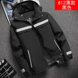 Thickened Fleece Lined Cotton Jacket for Men Workwear Safety Coat Winter Cold Resistant Reflective Printed Logo Casual Loose Fit