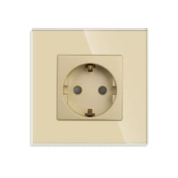 Bingoelec Power Socket,16A EU Standard Electrical Outlet 86mm*86mm White Crystal Glass Panel Wall Socket