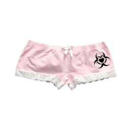 Y2K American Style Pink Cute Cat Paw Print Shorts Hot Pants with Bow and Lace Trim for Dance Summer Gothic Trendy Women Clothing