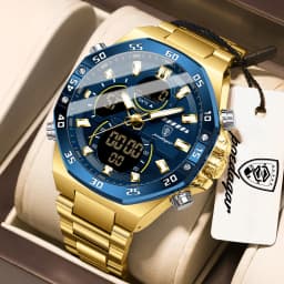 POEDAGAR New Men Clock LED Luminous Waterproof Week Date Military Man Wristwatch Electronic Stainless Steel Quartz Men's Watches