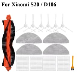 Compatible For Xiaomi Robot Vacuum S20 / D106 Parts Main Side Brush Hepa Filter Mop Cloth Dust Bag Replacement Spare Accessories