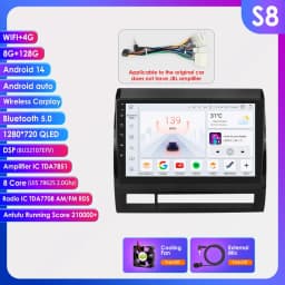 Hizpo Android 14 DSP RDS Carplay 4G WIFI BT GPS Head Unit For Toyota Tacoma 2 HILUX 2005-2015 Car Radio Multimedia Video No DVD
