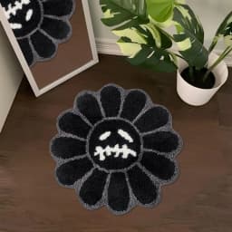 VIKAMA Gothic Sunflower Non-Slip Floor Mat Absorbent Bathroom Living Room Bedroom Bedside Carpet Home Decorative Rug
