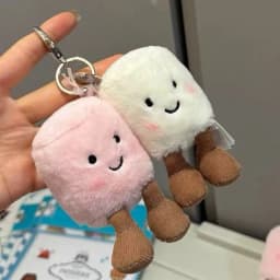 Multiplestyles Plush Cotton Cat Candy Two Tone Cute Soft Two Tone Keychain Bag Pendant Plush Bag And Car Decoration Holiday Gift