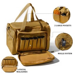 Gun Range Bag Outdoor Hunting Training Shooting Tactical Pistol Gun Case Hiking Camping Large Capacity Handbag