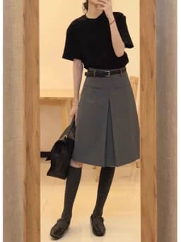 plus Size A-Line Midi Skirt Women's High Waist Flared Two-Sided Wear Retro Artistic Style Polyester Fiber Commute Pure Color