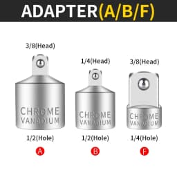 Onnfang Socket Adapter Ratchet Wrench Drive Head 1/4 to 1/2 to 3/8 Chrome Vanadium Steel Car Bicycle Garage Home Repair Tool