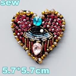 Embroidery Sequined Alphabet Pearl Letter Cross Patch,sequins Heart Beaded Eye Patches Badges Appliques for Clothing WF2210252
