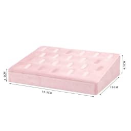 Beveled 22 Positions Ring Ornaments Display Stand Pink Velvet High-End Cloth Window Jewelry Display Props Ring Storage Rack