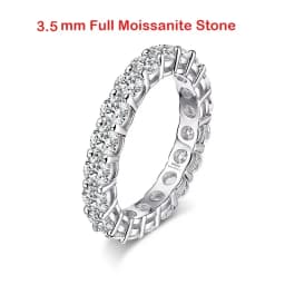 2/3/5mm Moissanite Ring for Women Full Eternity Wedding Band 925 Silver Certified Lab Diamond Engagement Rings Classic Jewelry