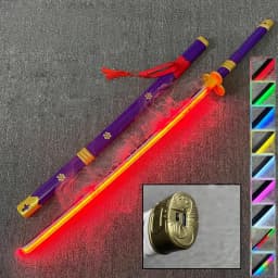 40in Demon Slayer Agatsuma Zenitsu Katana LED Mist Original Sabre Vapor Cosplay Accessories Prop Wood Schwert Vapour Toy Gift