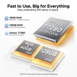 DOOGEE AORLYM P13 Tablet 48GB+128GB Gemini AI 13.4" 2.4K 120Hz Display 12000mAh Large Battery UNISOC T7280 Widevine L1 Android 16 Smart Pad