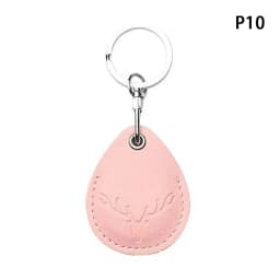 1Pc Access Card Case Leather Card Holder Keychain Key Ring Door Lock Access Tags ID Card Case Keychain Access Card Bag