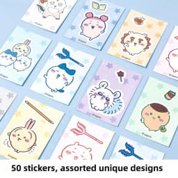 50 Sheets/Book Chiikawa Sticker Book Cute Cartoon Non-Repeating Stickers DIY Decorative Stickers Portable Sticker Book for Students