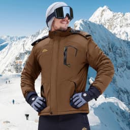 TACVASEN Men's Waterproof Fleece Lined Winter Jacket Windproof Multi-Pockets Warm Outdoor Coat Thermal Parka Raincoat with Hood