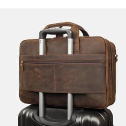 High Quality Genuine Leather Men Briefcase Business Bag Crazy Horse Leather Large 17'inch Laptop Bag Male Portfolio Office Case