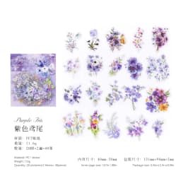 40 Pcs Fresh Flower PET Sticker Pack Aesthetic Hand Accounting Transparent Decoration Scrapbooking Stationery Supplies for Kids
