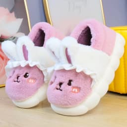 White Rabbit Hare Slippers Women's Cute Animal Platform Home Mules Shoes Girls Bedroom Plush Slides Slipper Ears Indoor Shoes