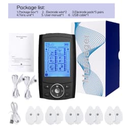 TENS EMS Muscle Stimulator 24 Modes LCD Display Electric Pulse Massager Mild Vibration Portable Neck Back Full Body Care Tool