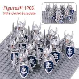 MOC Medieval Dwarf Warrior Elves Knights LOTR Figures Building Blocks Accessories Armor Shield LOTR DIY Toys for Children Gift