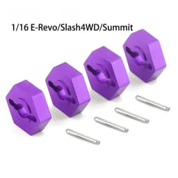 4Pcs 1/16 RC Car 12mm Upgrade Wheel Hex Hubs With Axle Pins For Traxxas 1/16 E-Revo Slash 4WD Summit VXL RC Car Accessories