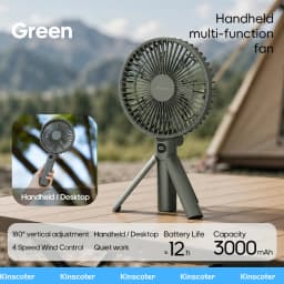 New Foldable Tripod Handheld Fan 3000mAh Multifunctional Portable Rechargeable Fan 4 Speed with LED Display for Outdoor Travel