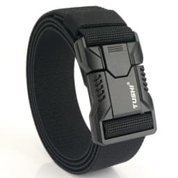 TUSHI Aluminum Alloy Quick Release Pluggable Buckle Elastic Belts For Men Durable Tactical Belt Cowboy Outdoor Army Belt Hunting
