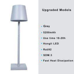 Rechargeable 3 Color Stepless Dimming Desk Lamp 5000mAh Portable LED Desk Lamp for Restaurant Bedroom Bars Home Patio Outdoor