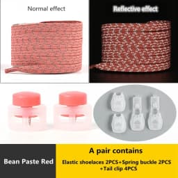 1 Pair Reflective Elastic Laces Sneakers Shoelaces for Sneakers Kids Adult Fast Without Tie Flat Rubber Bands Luminous Shoelace
