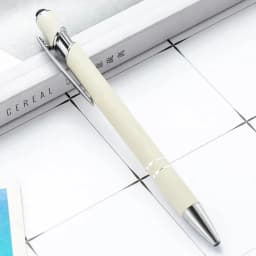 100 Pieces Free LOGO Engraving Ballpoint Pens for Touch Screens Metal Aluminum Handle Push Pen Writing School&Office Supply