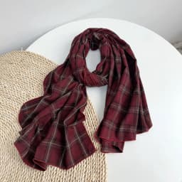 2025 British Style 100% Cotton Scarf Retro Plaid Women Shawls And Wraps Lady Travel High Quality Large Vintage Scarves 75x180cm