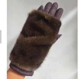 Double Set Fashion Personality Suede Winter Keep Warm Touch Screen Women Gloves Hairy Imitation Mink Velvet Half Finger Gloves
