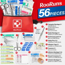 56-Piece First Aid Kit Mini Outdoor Survival Gear for Camping, Travel, Car, Office, Home Emergency & IFAK Medical Bag