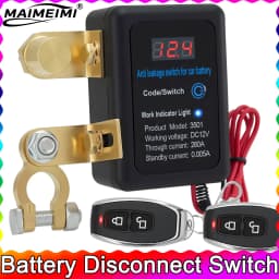  Battery Master Switch with Remote 12V Battery Master Disconnect Switch Heavy Duty Car Battery Kill Switch, 240A 433MHz Anti-th