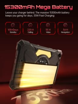 Cubot TAB KingKong S Tablet Android 15 10.1'' 90Hz Display Android 15 15300mAh 16GB(6+10) 256GB Camping Light 48MP Pad
