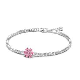 2026 Valentine New 925 Silver Pink Bow Full Diamond Bracelet Original 17-20CM Fit DIY Charm Women Birthday Jewelry Gifts
