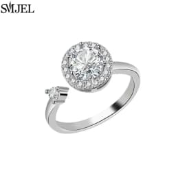 Korean Fashion Daisy Spinner Fidget Ring Multiple Style Sunflower Rose Snowflake Rotate Freely Anti Stress Anxiety Rings Wedding