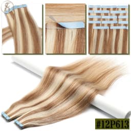 TESS Tape In Human Hair Extensions 2.5g/pc Natural Hair Extensions Hair Brown Adhesive Skin Weft Double Side Seamless Invisible